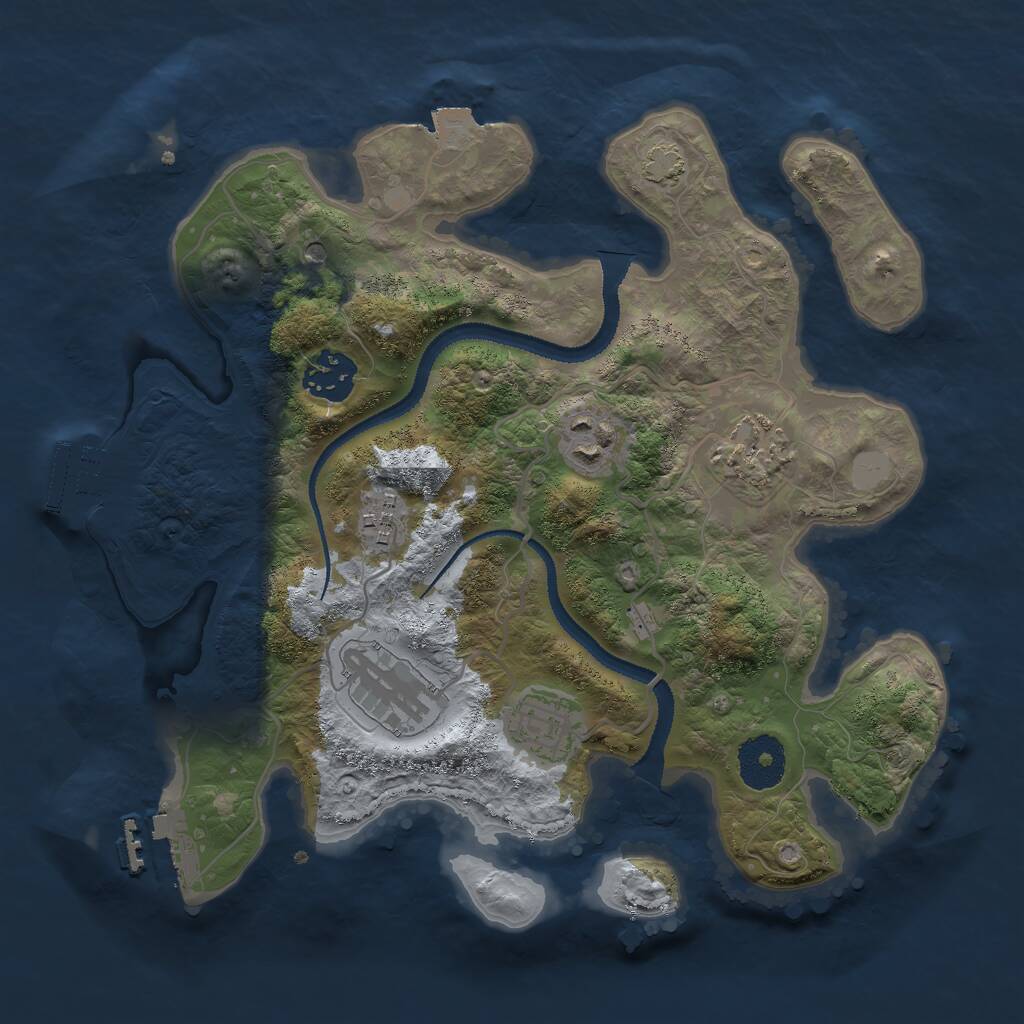 Rust Map: Procedural Map, Size: 3000, Seed: 235854611, 11 Monuments