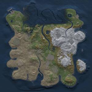 Thumbnail Rust Map: Procedural Map, Size: 3500, Seed: 349128528, 15 Monuments
