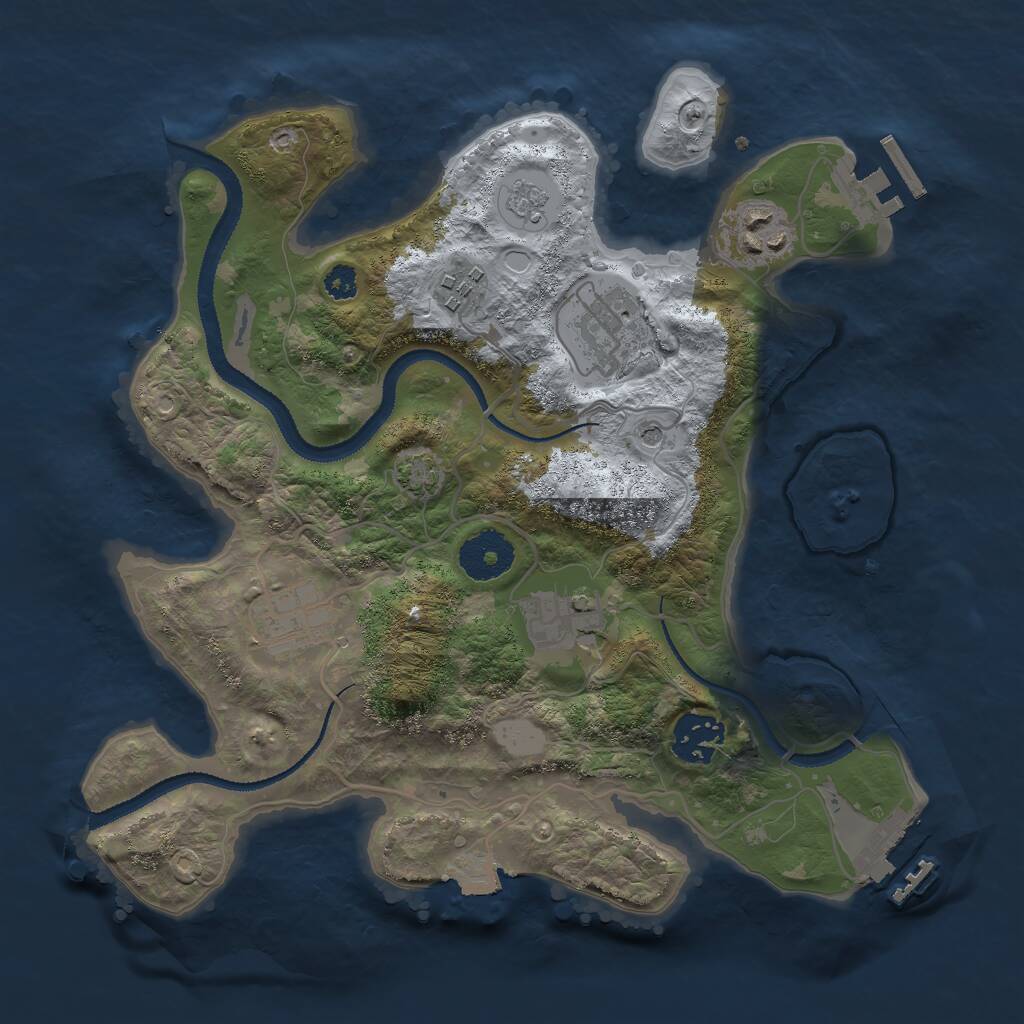 Rust Map: Procedural Map, Size: 3000, Seed: 1776315489, 12 Monuments
