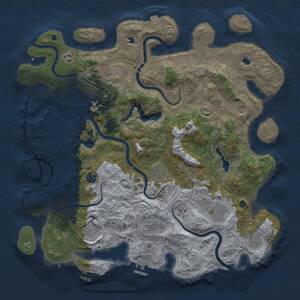 Thumbnail Rust Map: Procedural Map, Size: 4500, Seed: 618602596, 17 Monuments