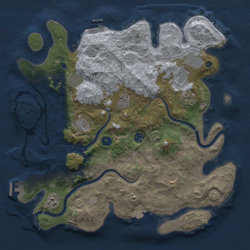 Rust Map: Procedural Map, Size: 3750, Seed: 867840661, 15 Monuments