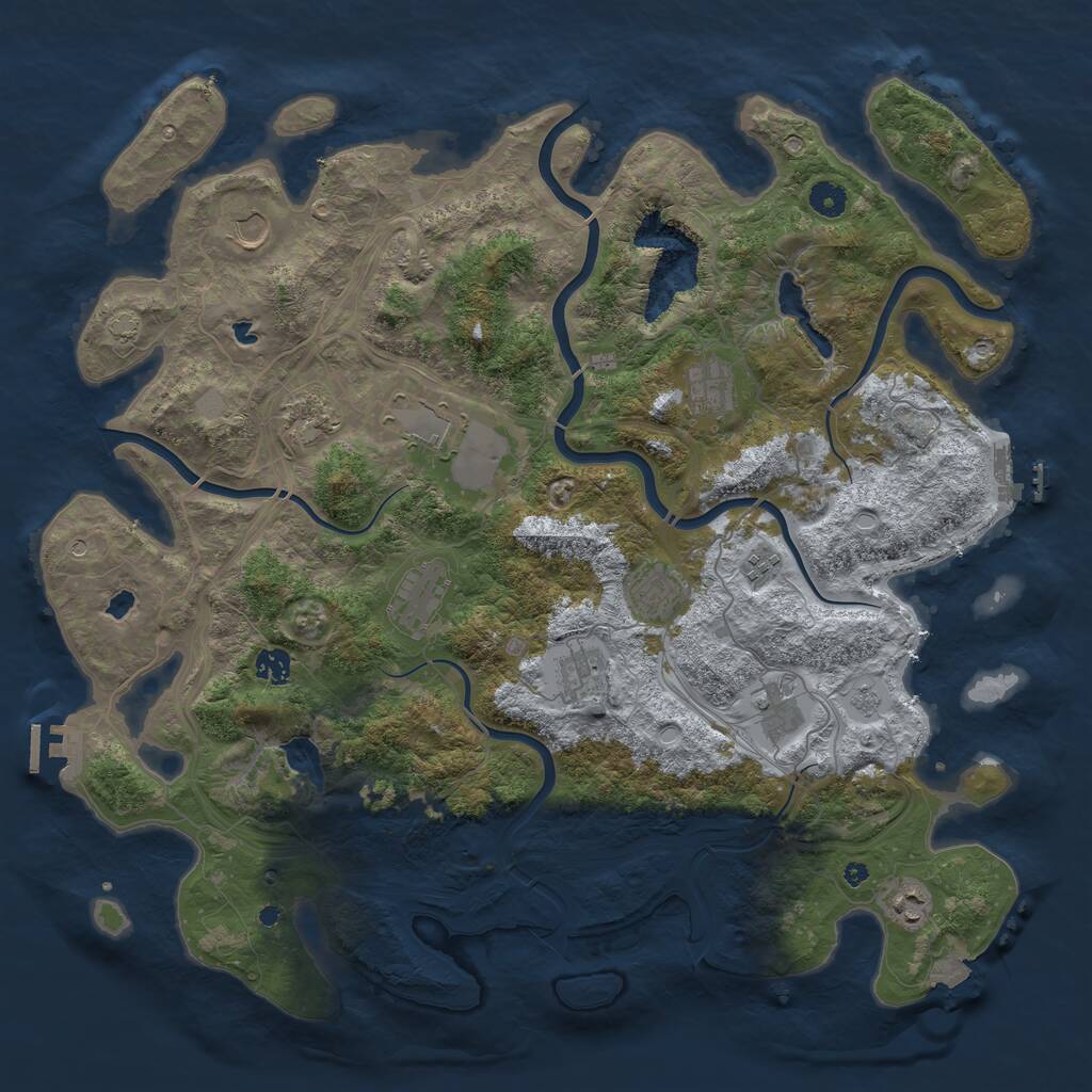 Rust Map: Procedural Map, Size: 4500, Seed: 2569039, 17 Monuments