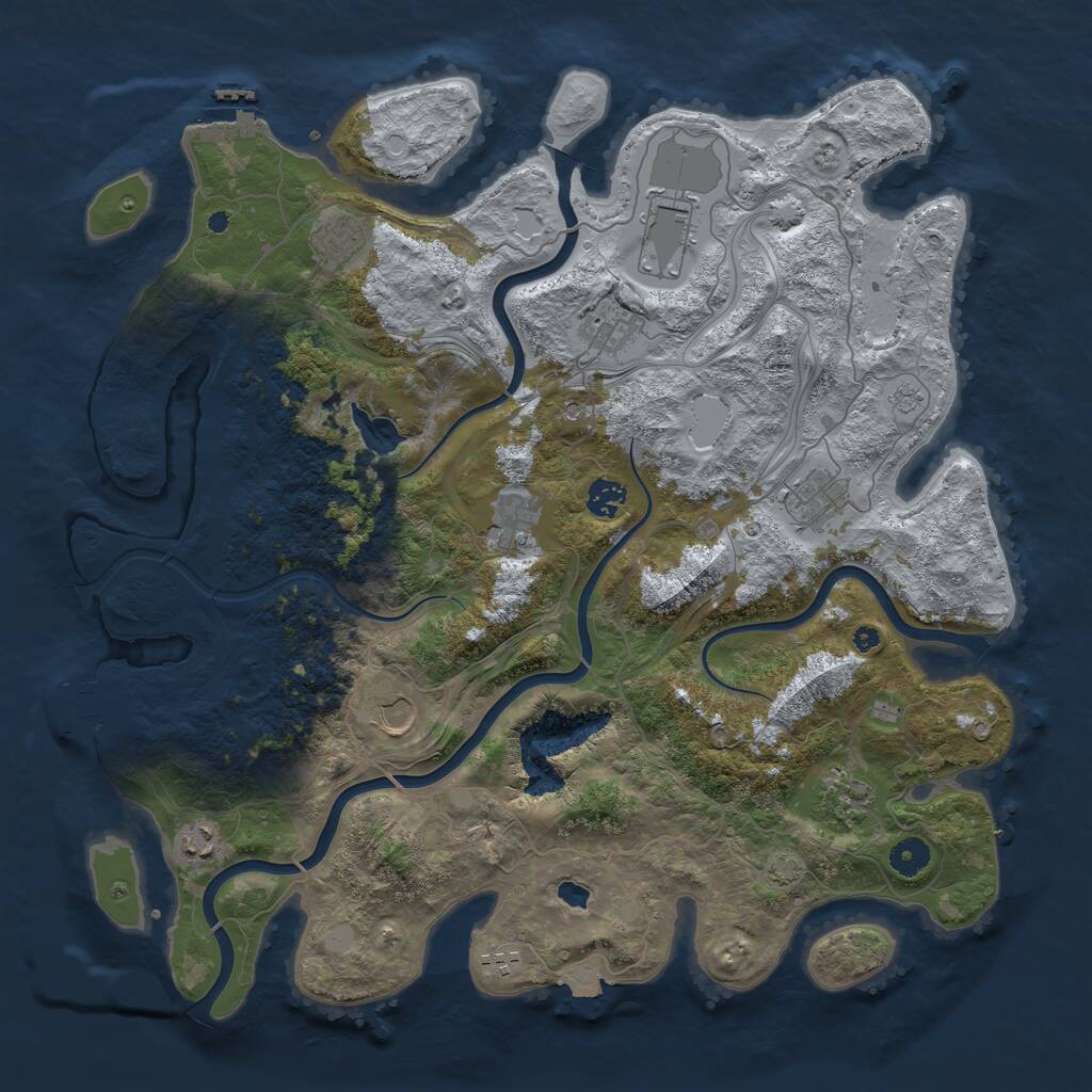 Rust Map: Procedural Map, Size: 4250, Seed: 27998796, 16 Monuments