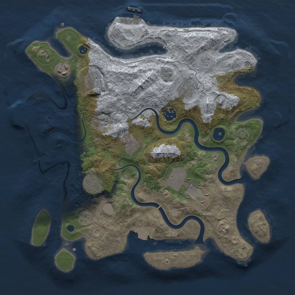 Rust Map: Procedural Map, Size: 3500, Seed: 648265, 14 Monuments