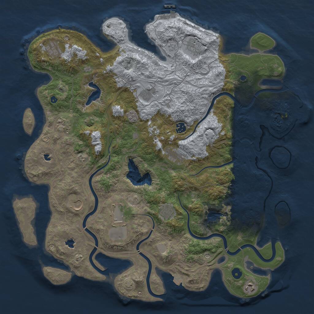 Rust Map: Procedural Map, Size: 4500, Seed: 881752746, 17 Monuments
