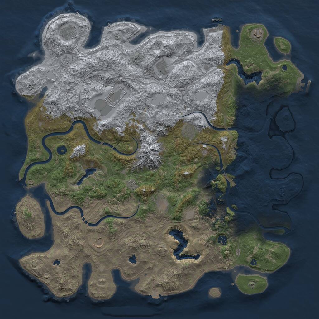 Rust Map: Procedural Map, Size: 5000, Seed: 1695753619, 17 Monuments