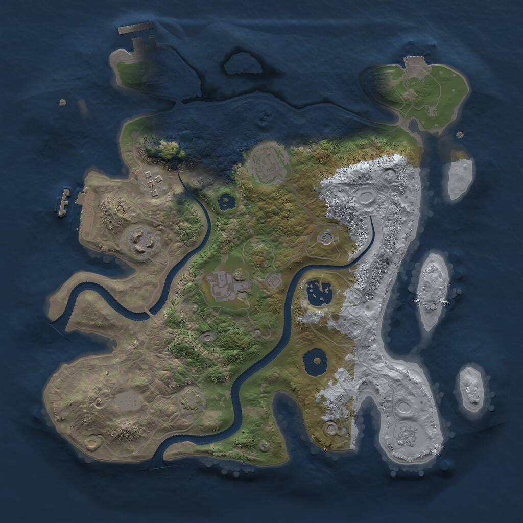 Rust Map: Procedural Map, Size: 3000, Seed: 87963, 11 Monuments