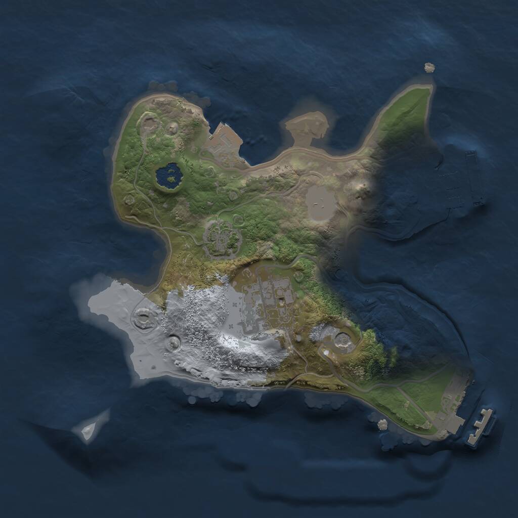 Rust Map: Procedural Map, Size: 2000, Seed: 6179754, 6 Monuments