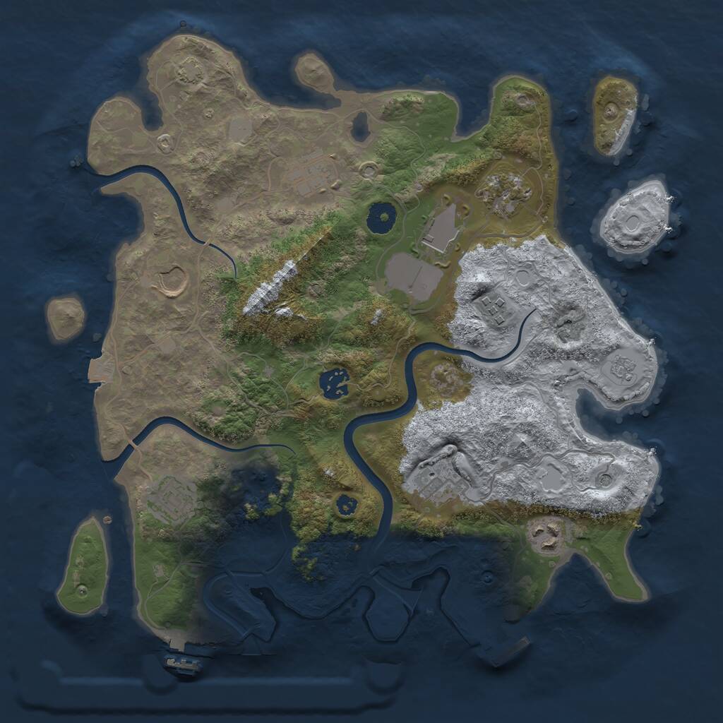 Rust Map: Procedural Map, Size: 3500, Seed: 30278204, 15 Monuments