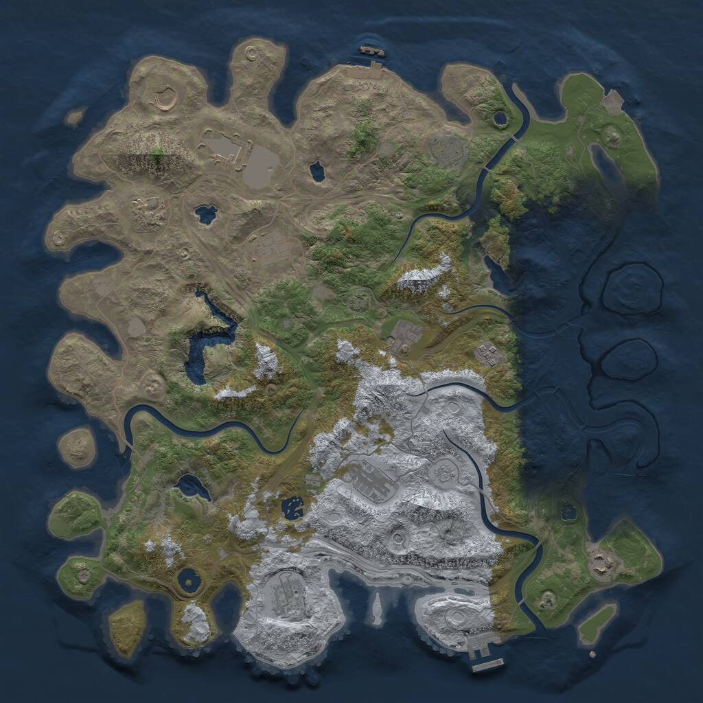Rust Map: Procedural Map, Size: 4500, Seed: 430084132, 17 Monuments