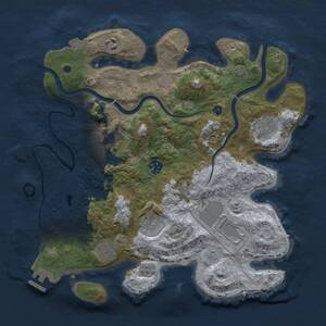 Thumbnail Rust Map: Procedural Map, Size: 3500, Seed: 1387921570, 13 Monuments