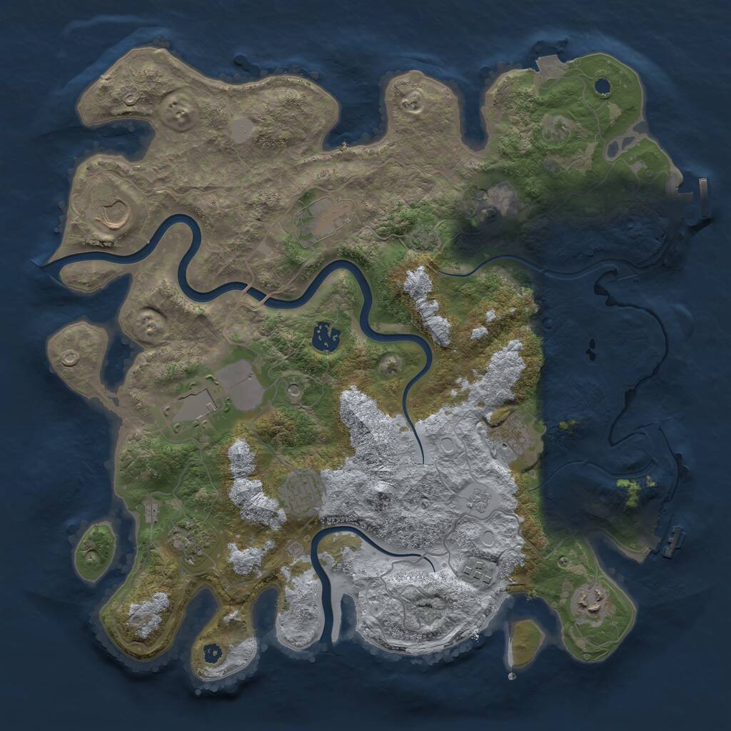 Rust Map: Procedural Map, Size: 3800, Seed: 246629604, 16 Monuments
