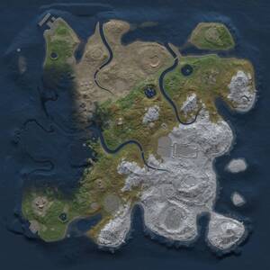 Thumbnail Rust Map: Procedural Map, Size: 3500, Seed: 1786478173, 15 Monuments