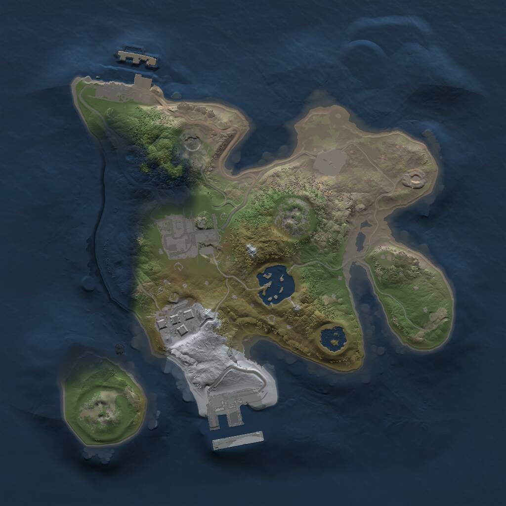 Rust Map: Procedural Map, Size: 2000, Seed: 544446, 7 Monuments
