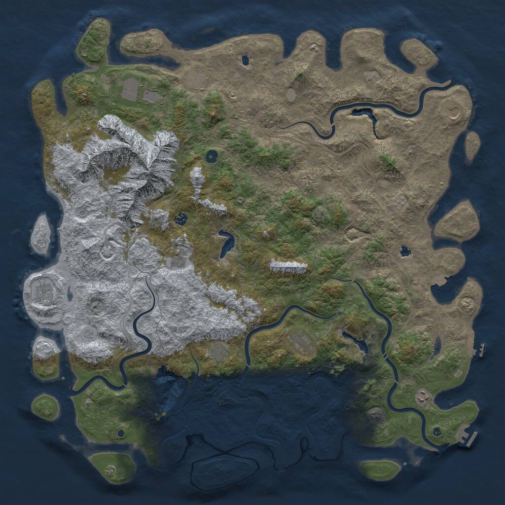 Rust Map: Procedural Map, Size: 6000, Seed: 388022737, 17 Monuments