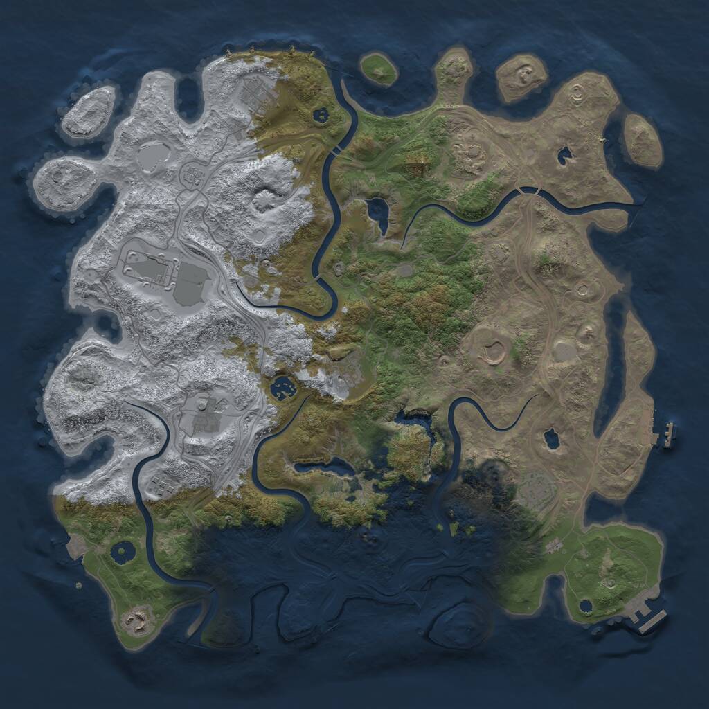 Rust Map: Procedural Map, Size: 4500, Seed: 954997390, 16 Monuments