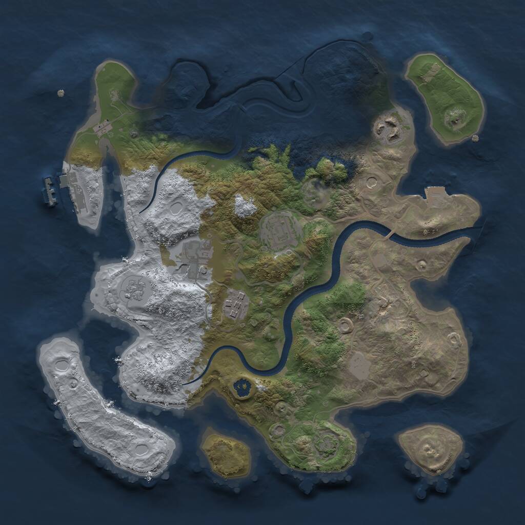 Rust Map: Procedural Map, Size: 3000, Seed: 1178498279, 9 Monuments