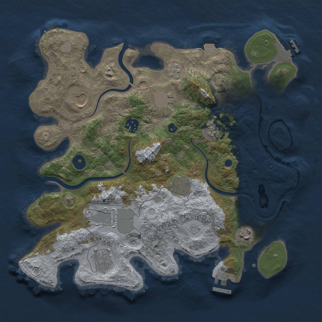 Rust Map: Procedural Map, Size: 3500, Seed: 723467959, 14 Monuments