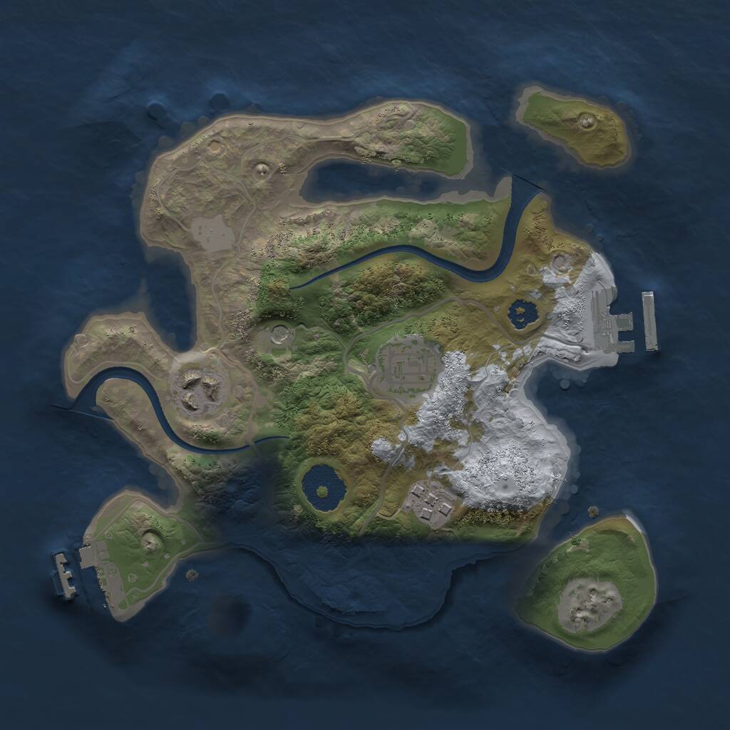 Rust Map: Procedural Map, Size: 2500, Seed: 98738166, 7 Monuments
