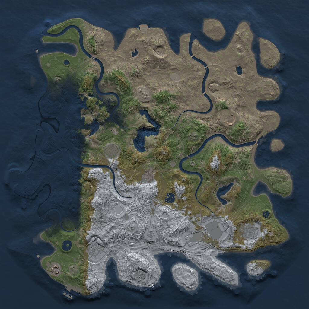 Rust Map: Procedural Map, Size: 4500, Seed: 5641, 15 Monuments