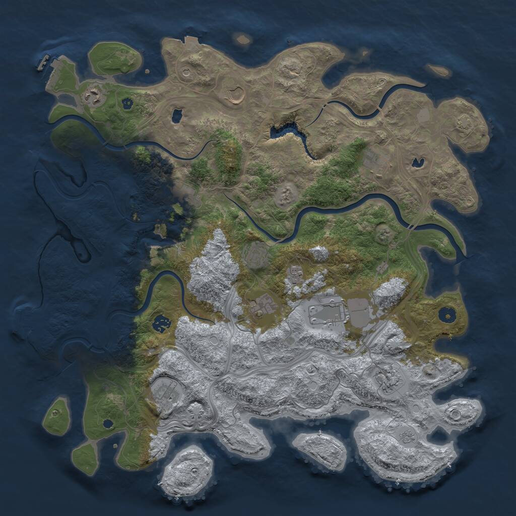 Rust Map: Procedural Map, Size: 4500, Seed: 271596737, 17 Monuments