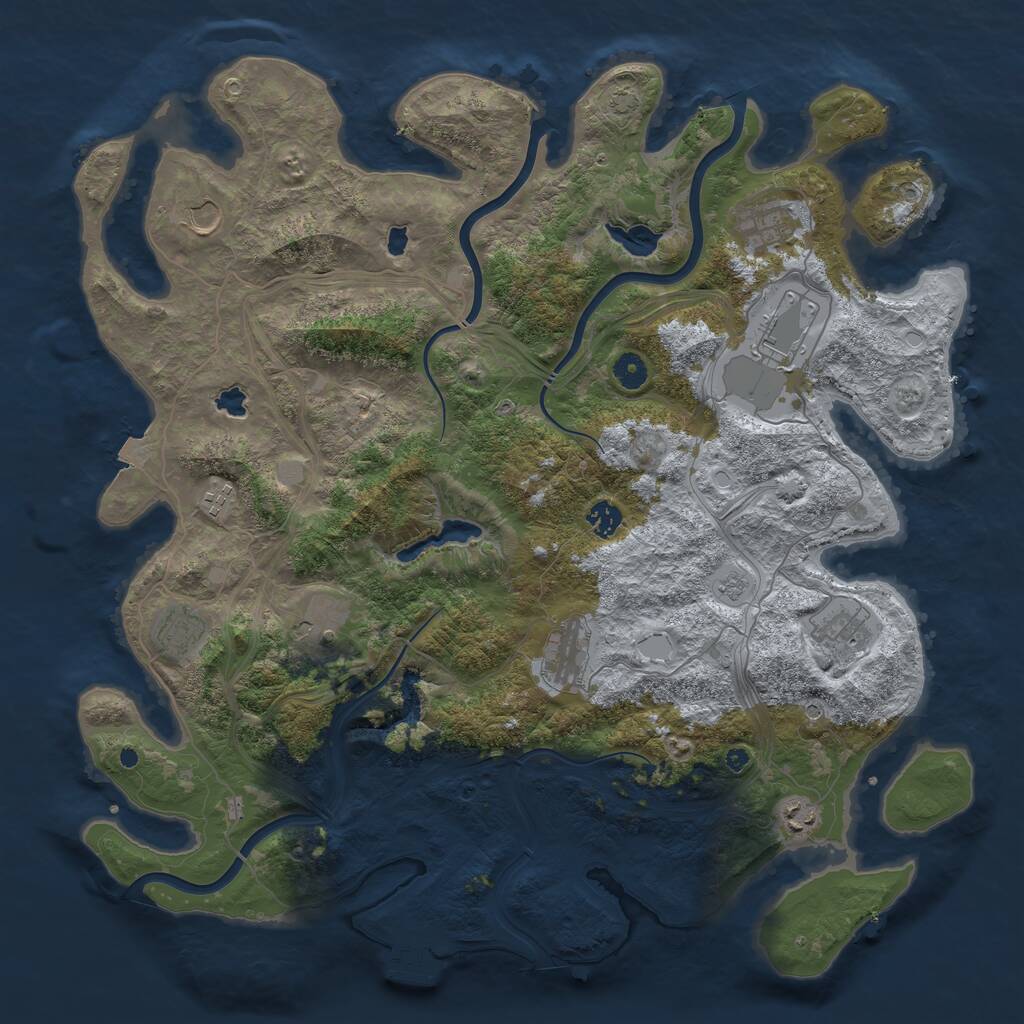 Rust Map: Procedural Map, Size: 4500, Seed: 8753367, 15 Monuments