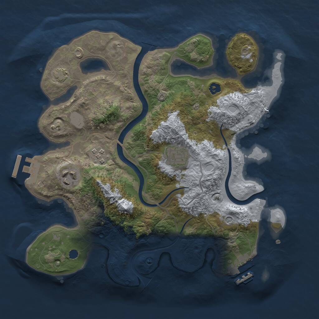 Rust Map: Procedural Map, Size: 2800, Seed: 1868123549, 8 Monuments