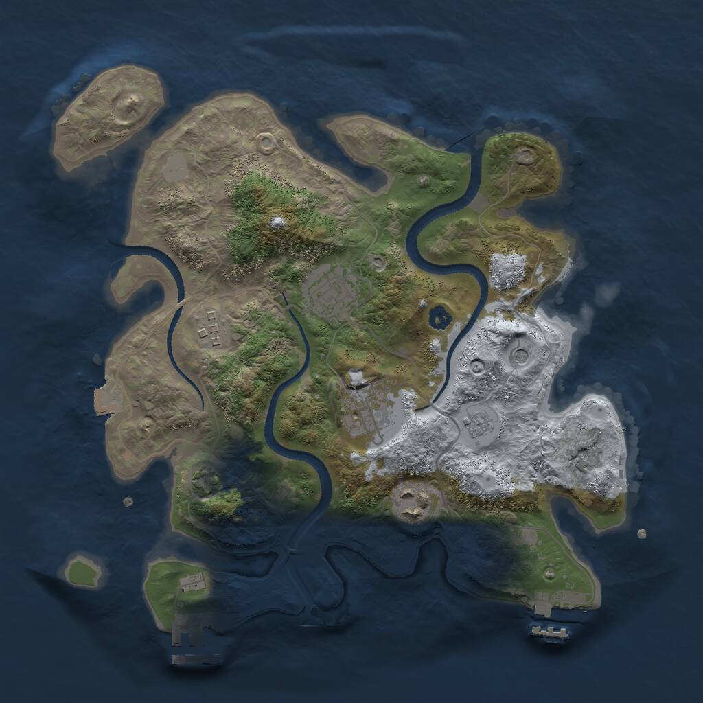 Rust Map: Procedural Map, Size: 3000, Seed: 151681737, 10 Monuments