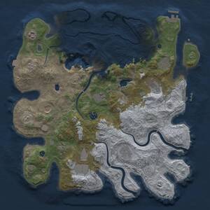 Thumbnail Rust Map: Procedural Map, Size: 4000, Seed: 200173, 16 Monuments