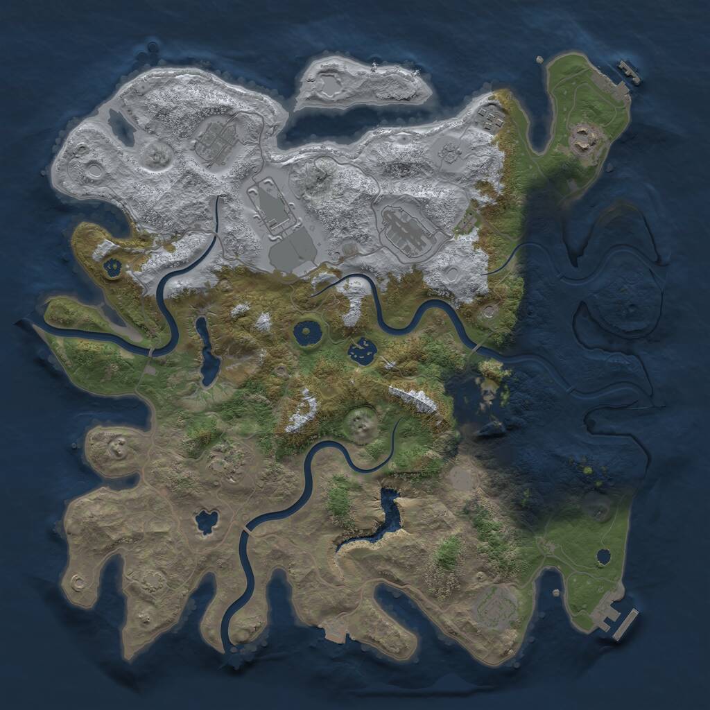 Rust Map: Procedural Map, Size: 4000, Seed: 746277002, 15 Monuments