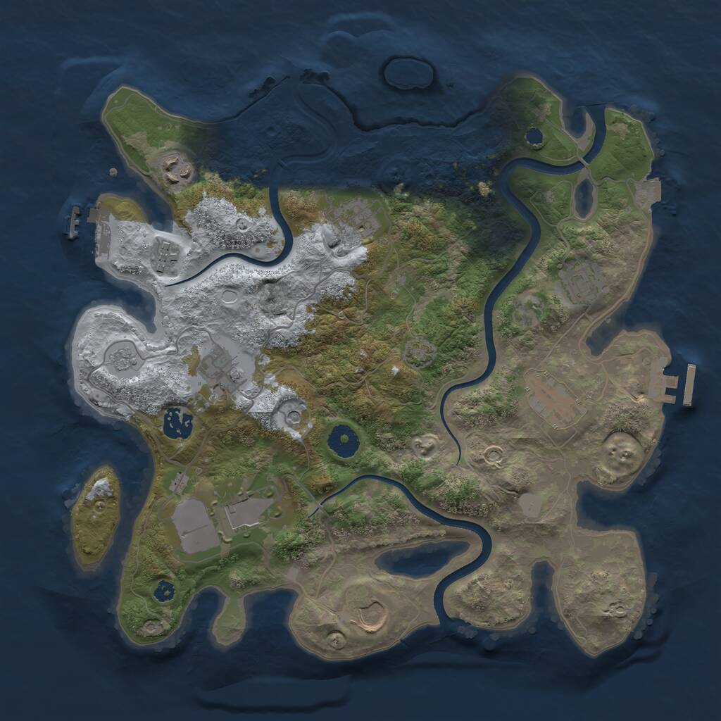 Rust Map: Procedural Map, Size: 3500, Seed: 1819683593, 15 Monuments