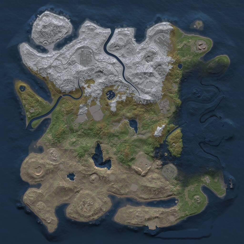 Rust Map: Procedural Map, Size: 4000, Seed: 1869821109, 17 Monuments