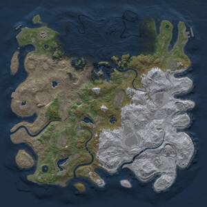 Thumbnail Rust Map: Procedural Map, Size: 4500, Seed: 1849863781, 17 Monuments