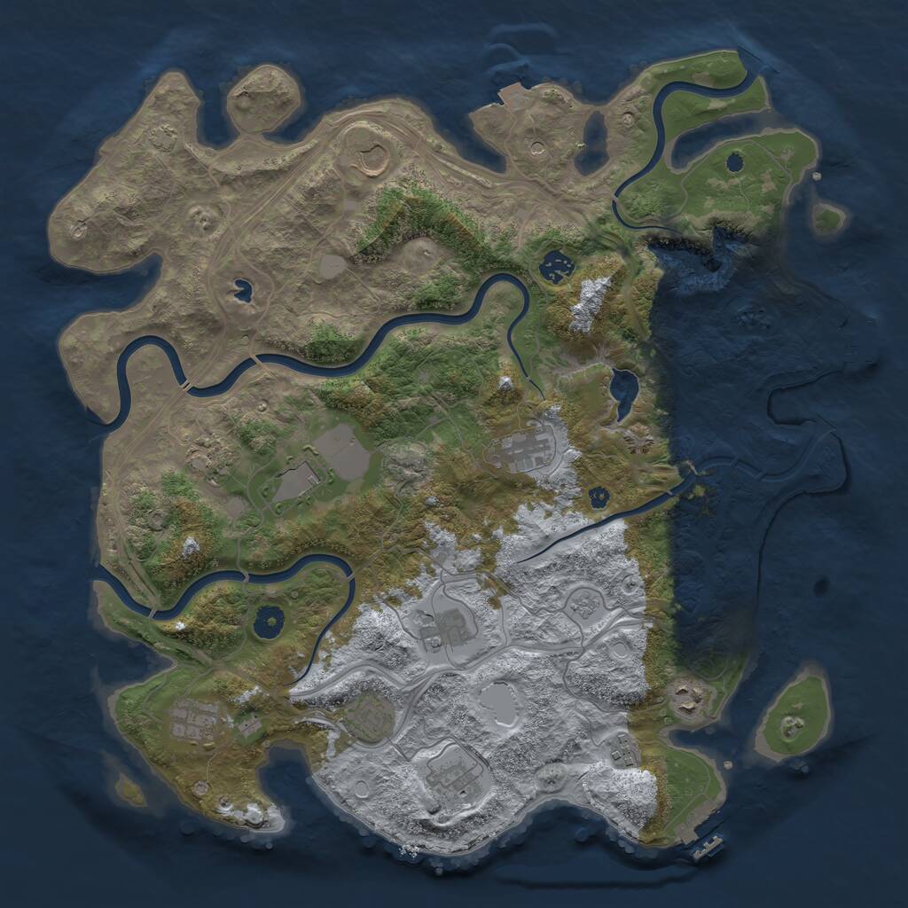 Rust Map: Procedural Map, Size: 4250, Seed: 1511602695, 17 Monuments