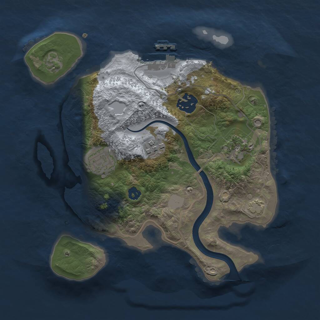 Rust Map: Procedural Map, Size: 2500, Seed: 1347201381, 7 Monuments