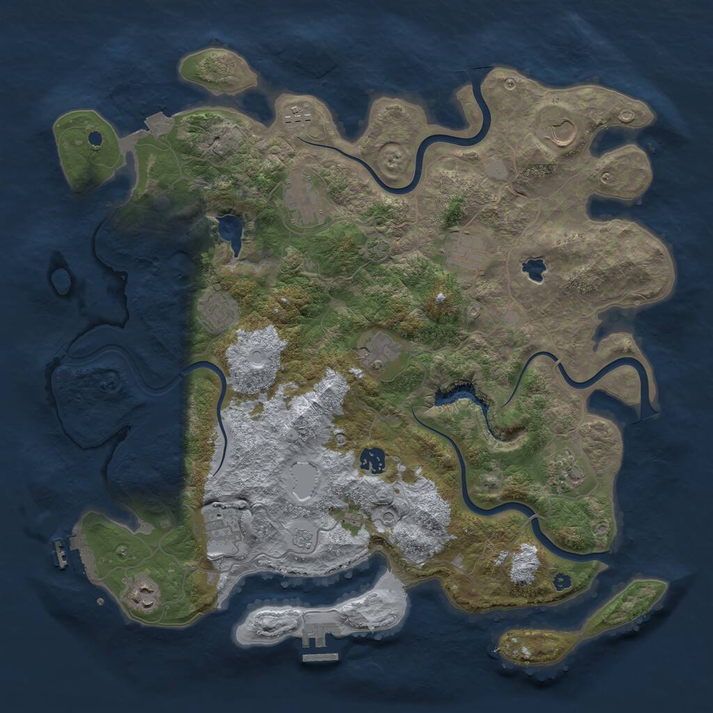 Rust Map: Procedural Map, Size: 4050, Seed: 1730908475, 16 Monuments