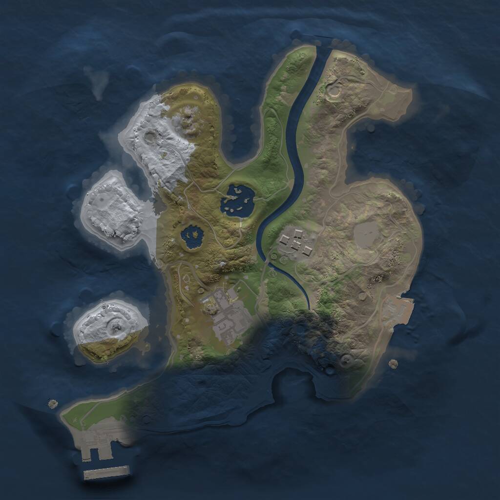 Rust Map: Procedural Map, Size: 2200, Seed: 482618609, 5 Monuments