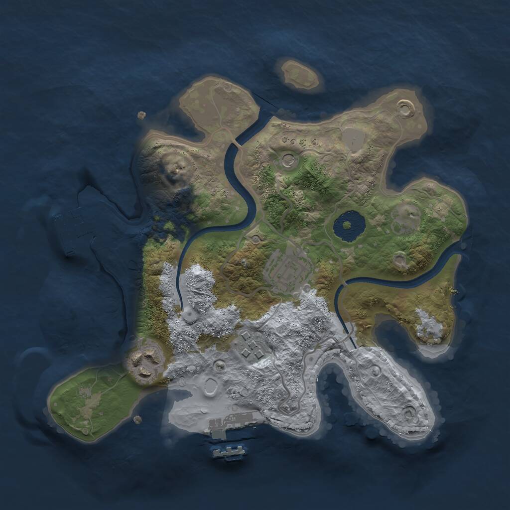 Rust Map: Procedural Map, Size: 2500, Seed: 1518979145, 7 Monuments