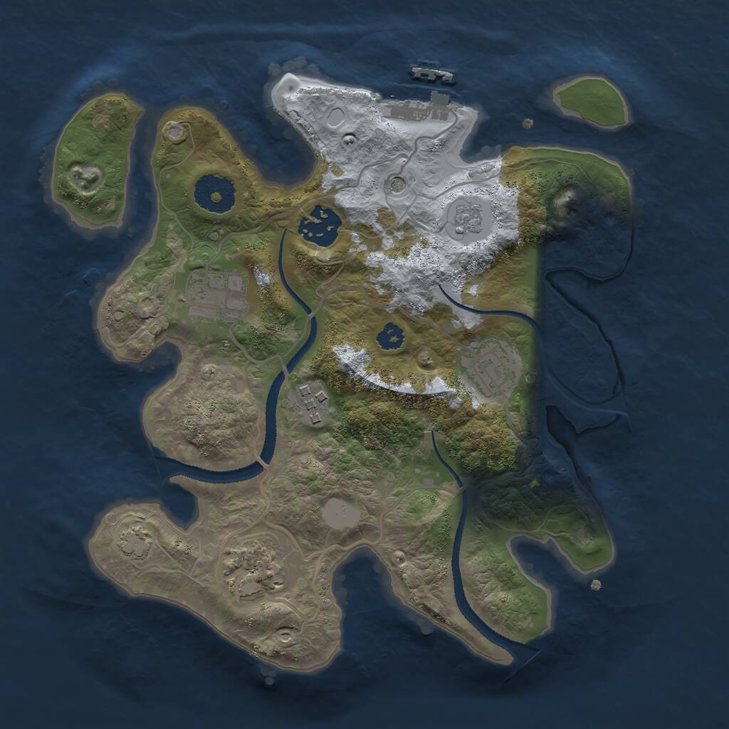 Rust Map: Procedural Map, Size: 2750, Seed: 2080913, 10 Monuments