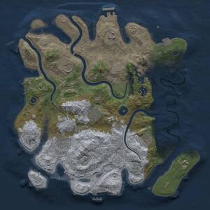 Thumbnail Rust Map: Procedural Map, Size: 3500, Seed: 1217795793, 13 Monuments