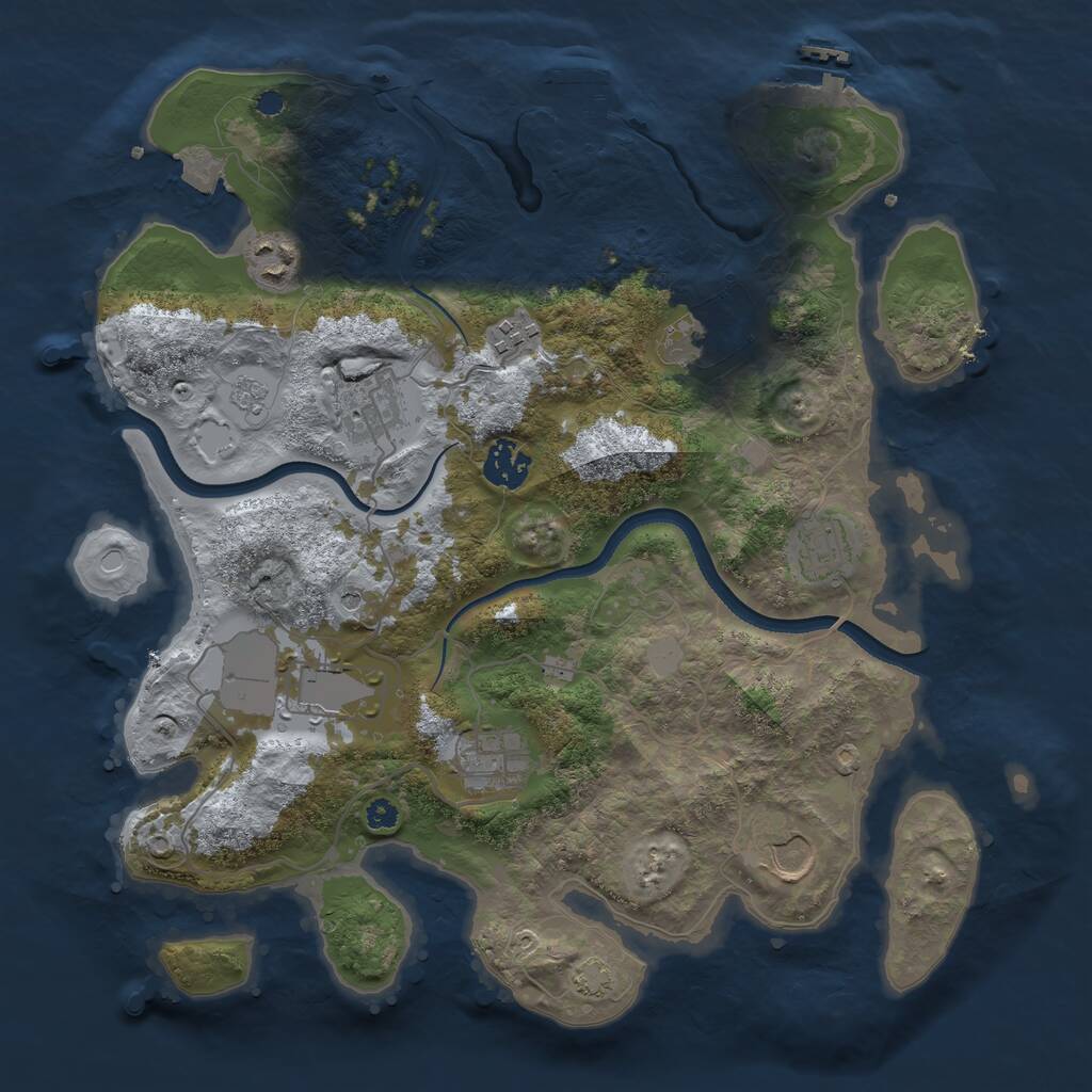 Rust Map: Procedural Map, Size: 3500, Seed: 37367898, 15 Monuments