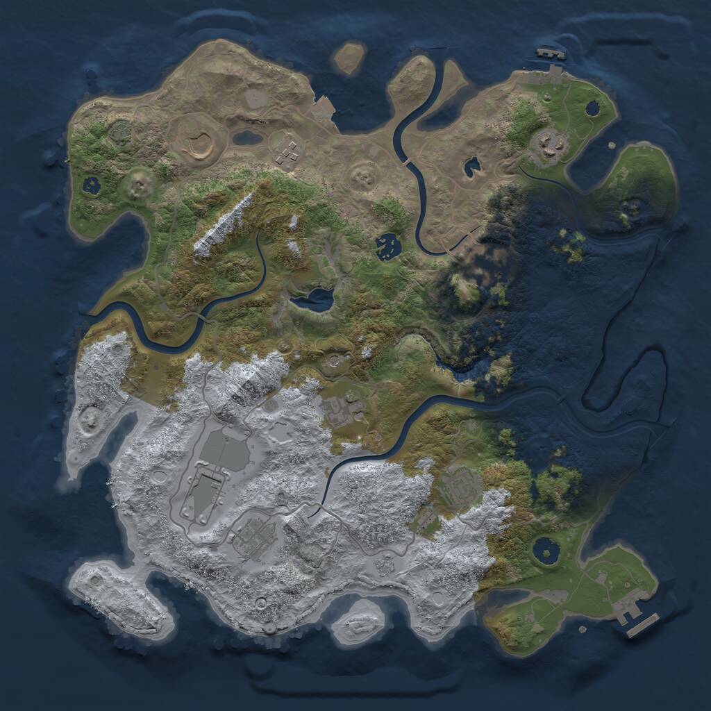 Rust Map: Procedural Map, Size: 4000, Seed: 1223957456, 15 Monuments