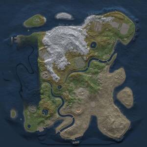 Thumbnail Rust Map: Procedural Map, Size: 3500, Seed: 1370392723, 15 Monuments