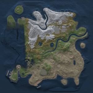 Thumbnail Rust Map: Procedural Map, Size: 3500, Seed: 291279, 15 Monuments