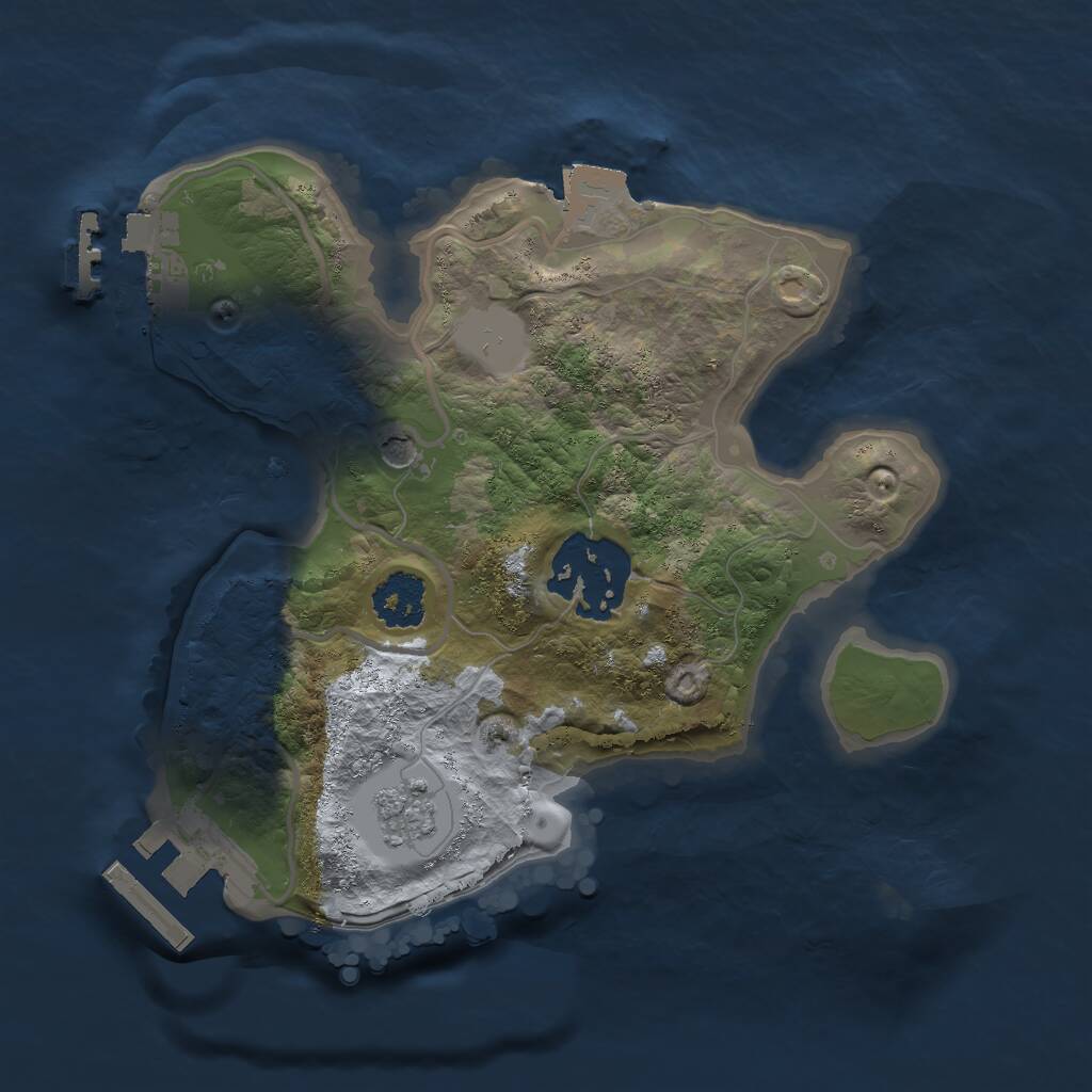 Rust Map: Procedural Map, Size: 2000, Seed: 135790, 6 Monuments