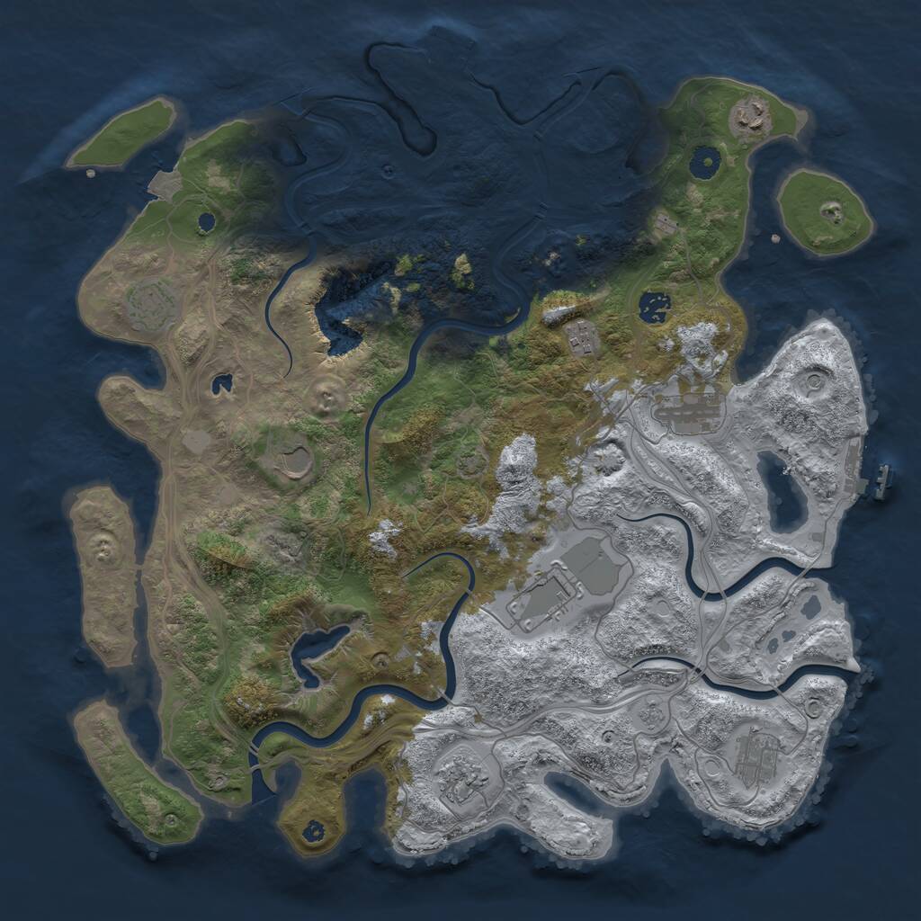 Rust Map: Procedural Map, Size: 4250, Seed: 1486909535, 15 Monuments