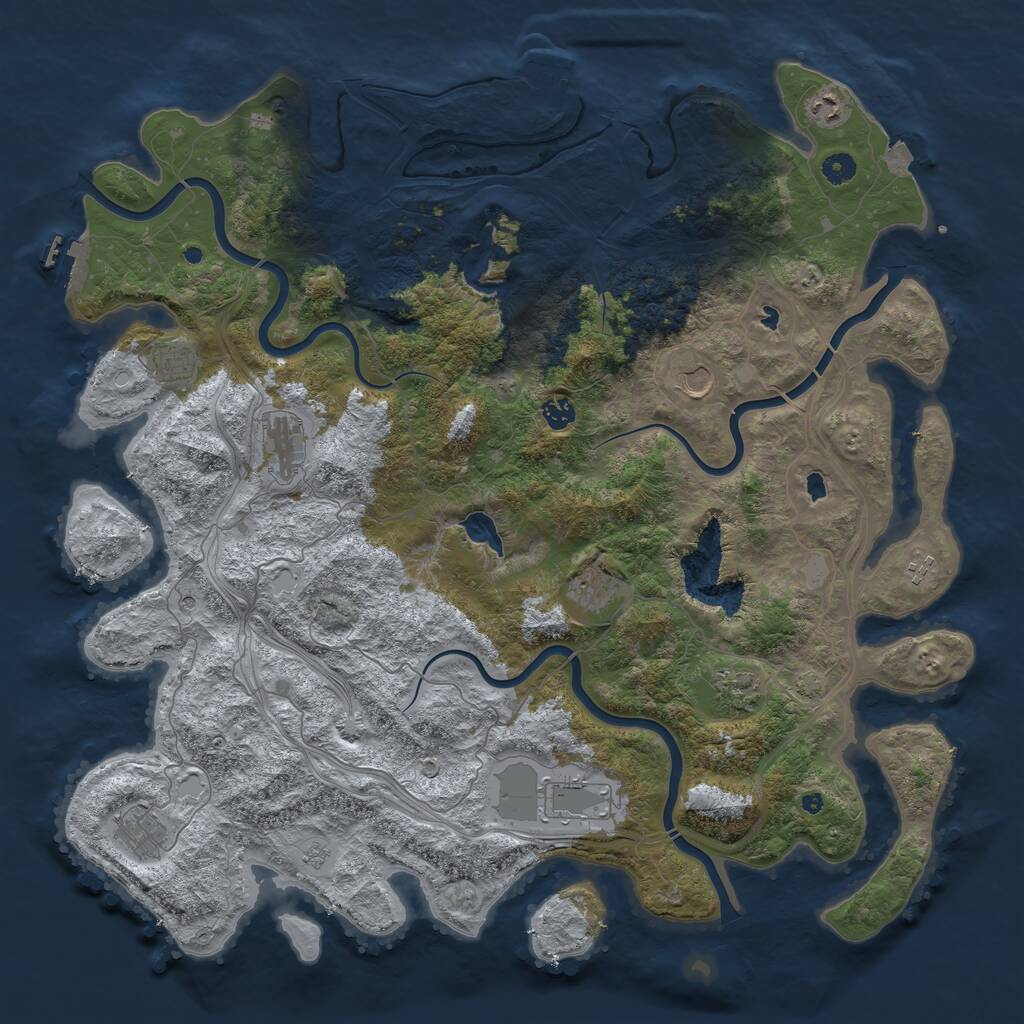 Rust Map: Procedural Map, Size: 4800, Seed: 2012194170, 16 Monuments
