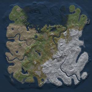 Thumbnail Rust Map: Procedural Map, Size: 5000, Seed: 543216889, 17 Monuments