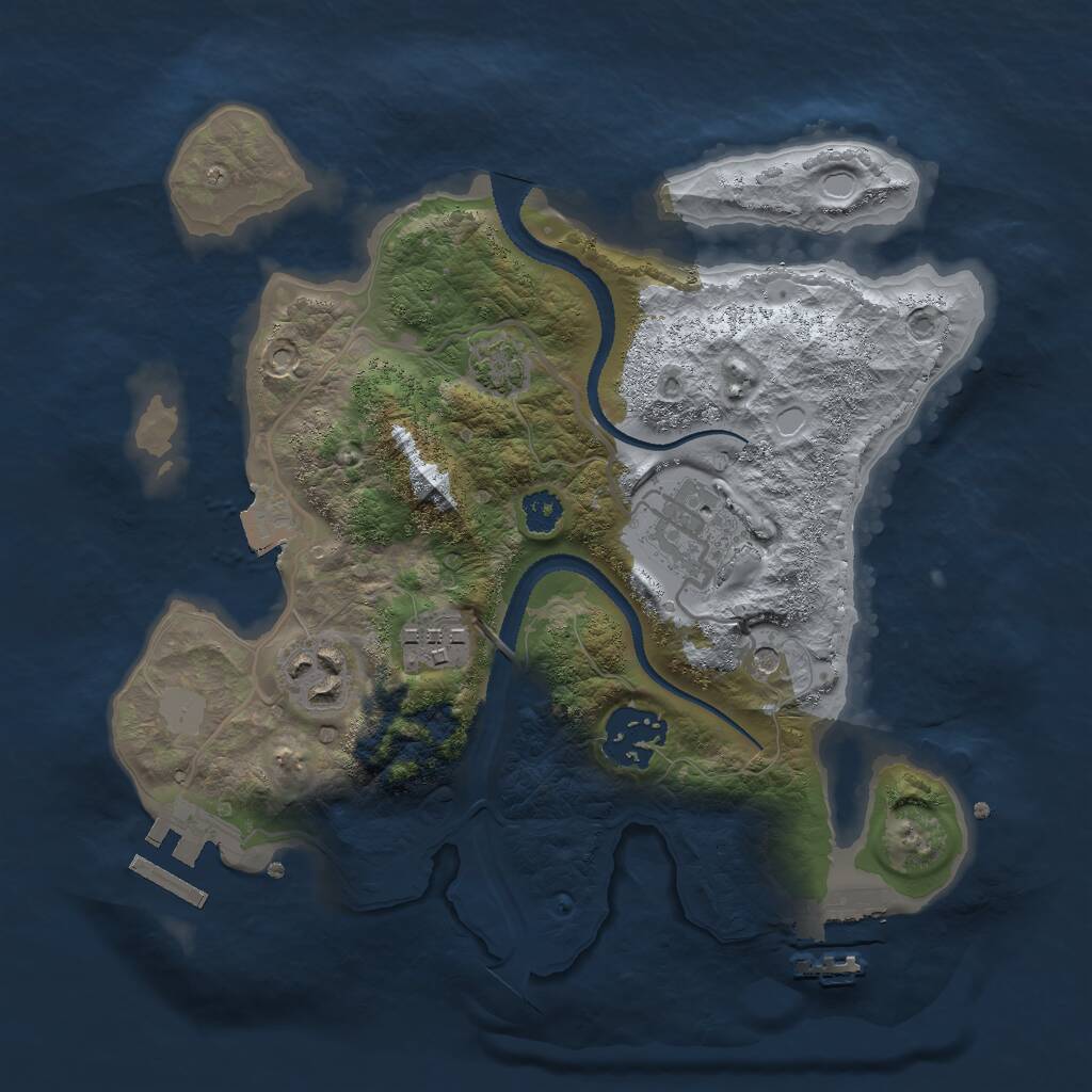 Rust Map: Procedural Map, Size: 2650, Seed: 486482, 9 Monuments