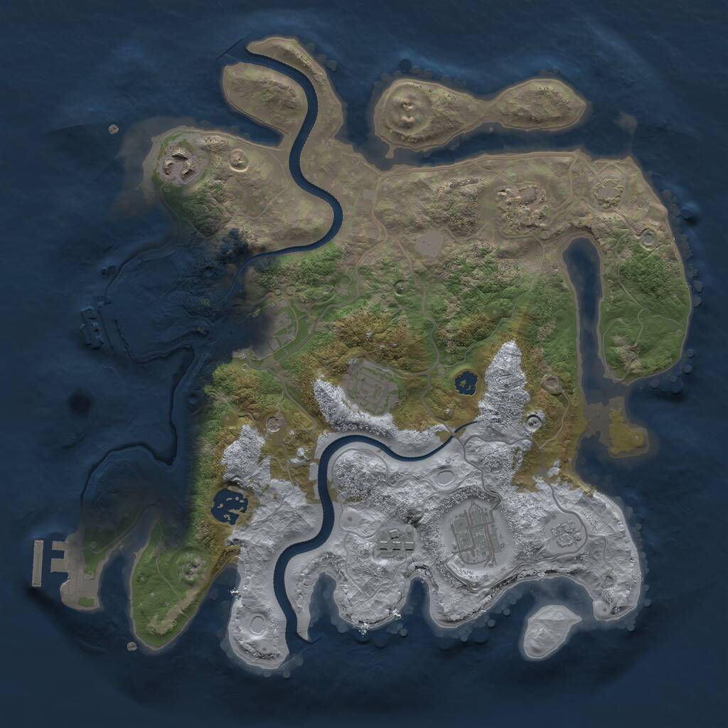 Rust Map: Procedural Map, Size: 3150, Seed: 55000, 13 Monuments